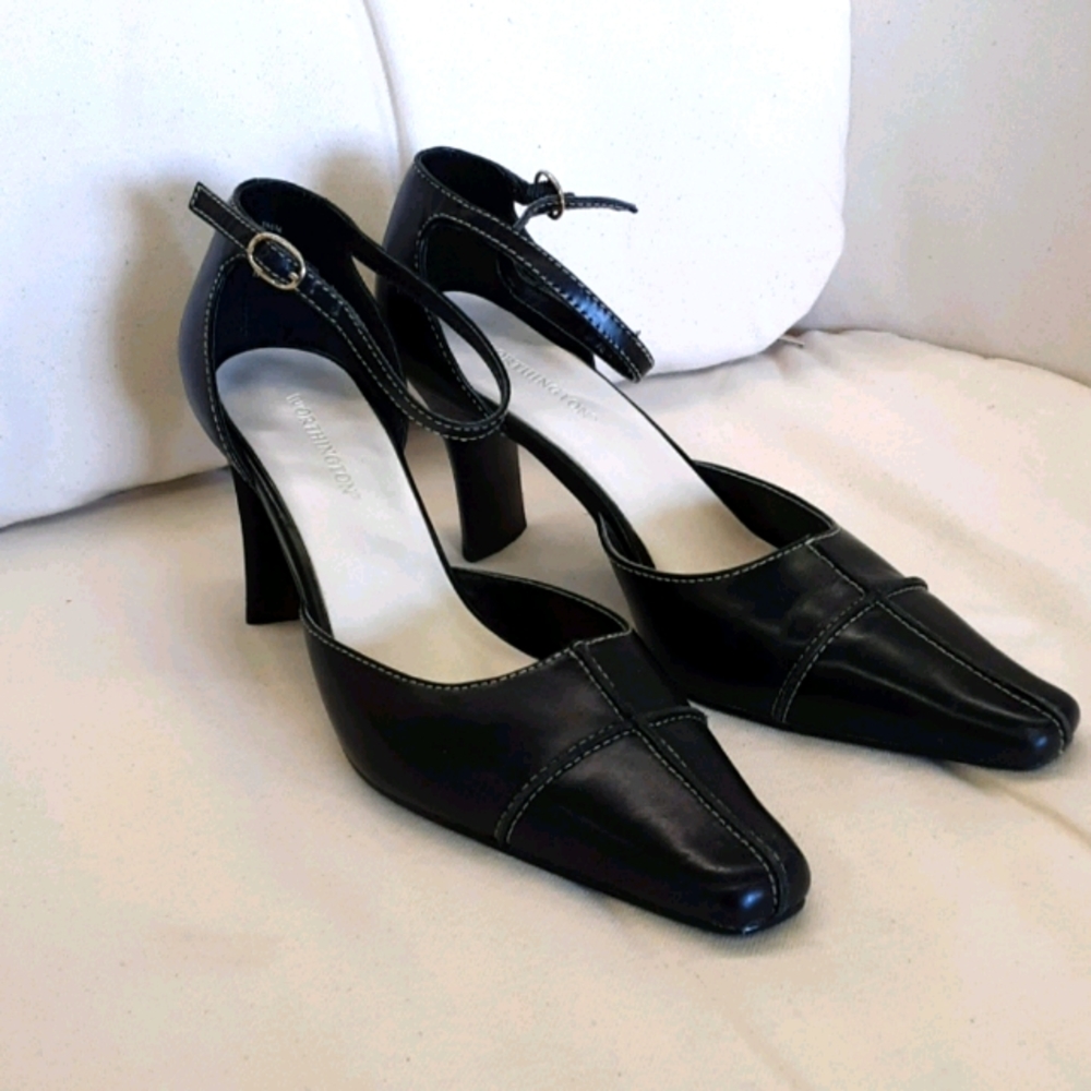 Worthington Jadyn Black Leather Dress Shoes